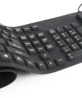 Gembird Silicone клавиатура USB+PS/2 черен