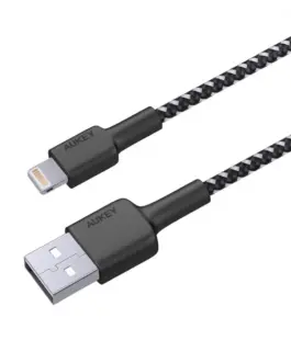 Alternative view of AUKEY CB-BAL3 черен Nylon Reinforced кабел Quick Charge Lightning-USB | 1.2m | Apple MFi certification