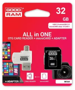 GOODRAM памет card microSDHC 32GB CL10 + адаптер + reader