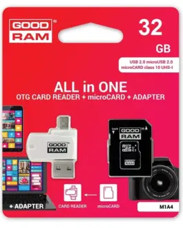 GOODRAM памет card microSDHC 32GB CL10 + адаптер + reader