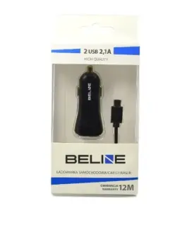 Alternative view of Beline зарядно за кола 2xUSB + USB-C 2,1A черен