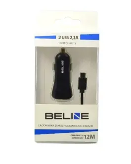 Alternative view of Beline зарядно за кола 2xUSB + USB-C 2,1A черен
