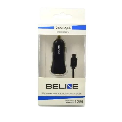 Alternative view of Beline зарядно за кола 2xUSB + USB-C 2,1A черен