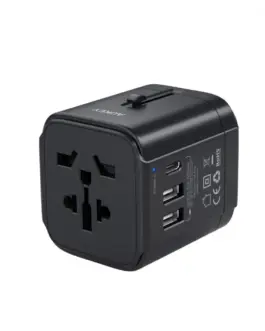 AUKEY PA-TA01 черен Universal Traver адаптер 2xUSB+1xUSB C 7.8A Fits in 150 Countries