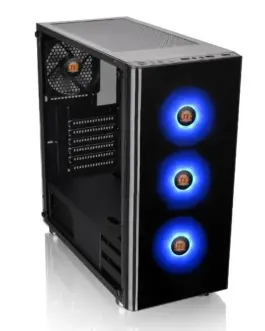 Thermaltake кутия за компютър V200 Tempeчервен Glass RGB черен
