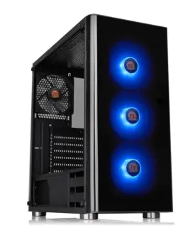 Alternative view of Thermaltake кутия за компютър V200 Tempeчервен Glass RGB черен
