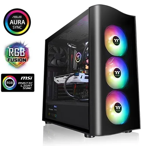 Alternative view of Thermaltake кутия за компютър View 23 Tempeчервен Glass ARGB черен