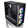 Thermaltake кутия за компютър View 23 Tempeчервен Glass ARGB черен