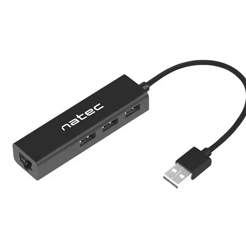 Natec USB Hub 3-ports + RJ45 Dragonfly