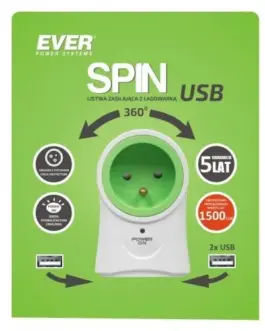 Alternative view of EVER Rotary power list SPIN 2xUSB