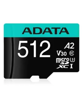 Alternative view of Adata памет card microSD Premier Pro 512 GB UHS1 U3 V30 A2 + адаптер
