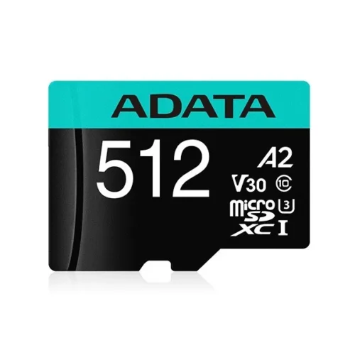 Alternative view of Adata памет card microSD Premier Pro 512 GB UHS1 U3 V30 A2 + адаптер