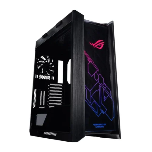 Asus ROG Strix Helios EATX ATX MicroATX MiniIT Aluminum Tempeчервен Glass ABS Plastic