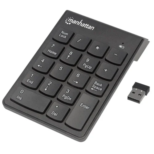 Manhattan Keypad wireless numeric asynchronous 18 keys черен