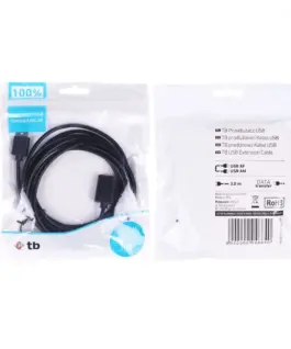 TB удължителен кабел USB AM-AF 1.8 m черен