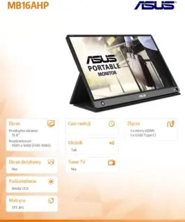 Alternative view of Asus Monitor 15.6 inch MB16AHP IPS FHD mHdmi USB-C Speaker battery 4 hours of work