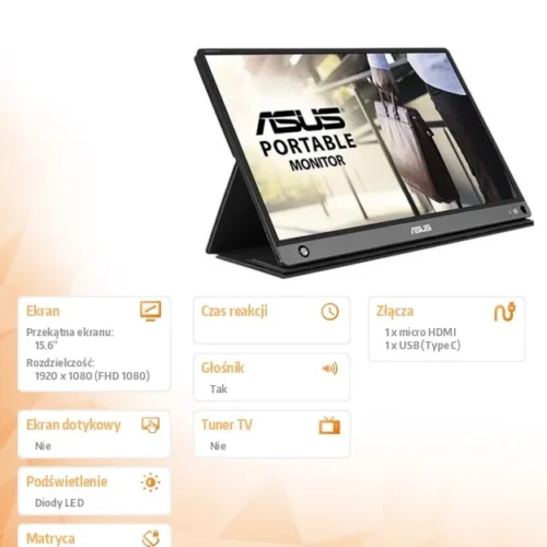 Asus Monitor 15.6 inch MB16AHP IPS FHD mHdmi USB-C Speaker battery 4 hours of