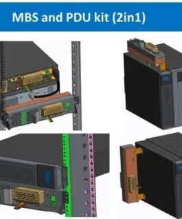 Alternative view of PowerWalker UPS On-Line 6kVA RTG PF1, 2x IEC Out + Terminal, USB/RS-232, LCD, Rack 19 inches + batteries
