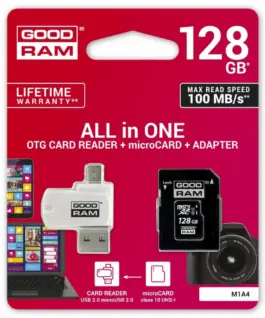 GOODRAM MicroSDHC card 128GB CL10 + адаптер + reader