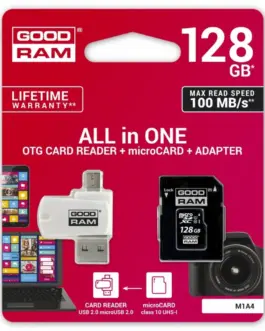 GOODRAM MicroSDHC card 128GB CL10 + адаптер + reader