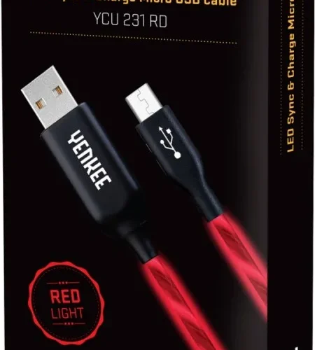 YENKEE кабел YCU 231 червен LED Micro USB 2.0 LED