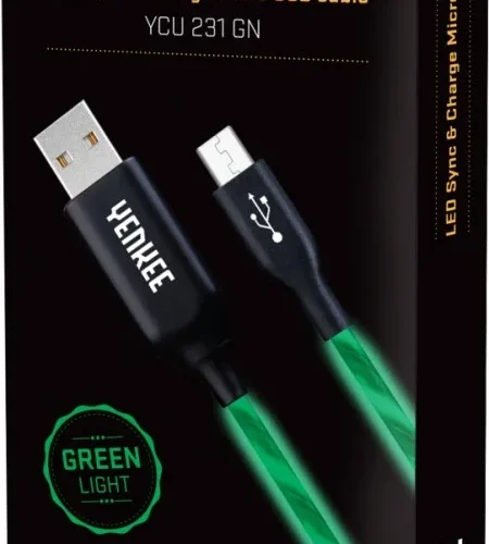 Alternative view of YENKEE кабел YCU 231 зелен LED Micro USB 2.0 LED