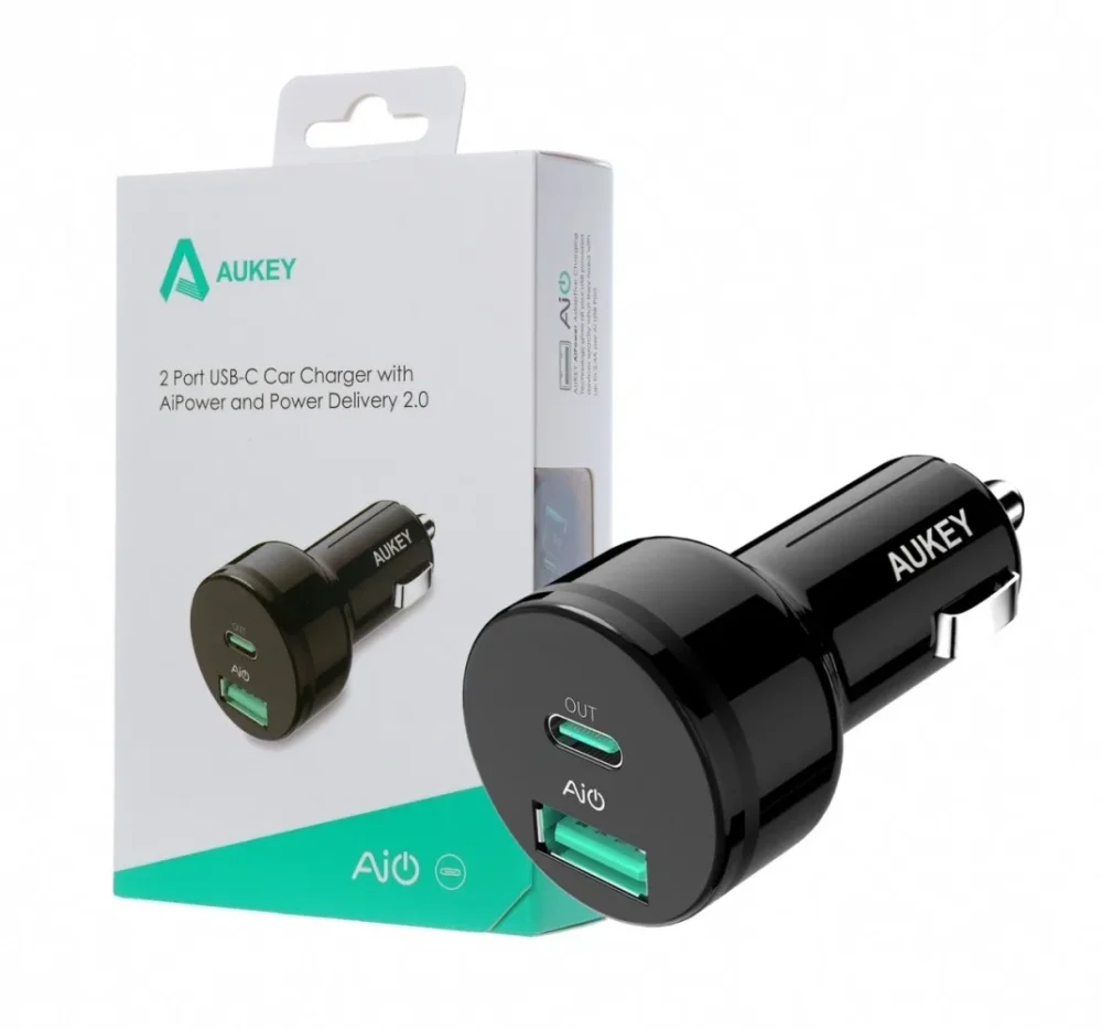 AUKEY зарядно за кола ultrafast CC-Y7 2 CC-Y7 2xUSB Power Delivery 2.0 5.4A 36W