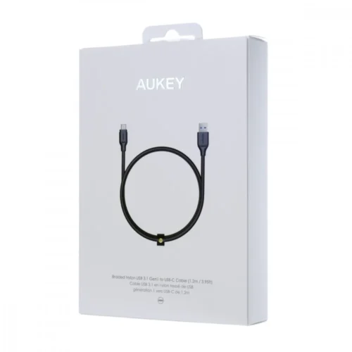 AUKEY CB-AC1 черен nylon quick кабел Quick Charge | FCP | AFC | USB C-USB 3.1 | 1.2m | 5