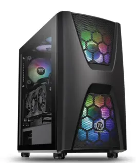 Thermaltake кутия за компютър Commander C34 Tempeчервен Glass ARGB