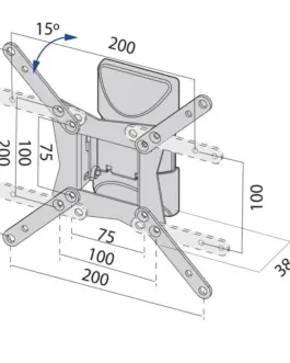 Alternative view of TB TV wall mount up to 37 20 kg TB-152E max VESA 200x200
