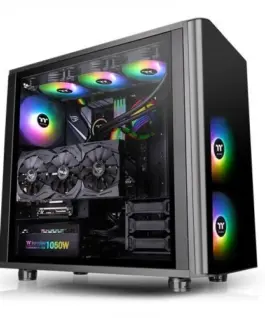 Thermaltake Компютър case - View 31 ARGB Tempeчервен Glass - черен
