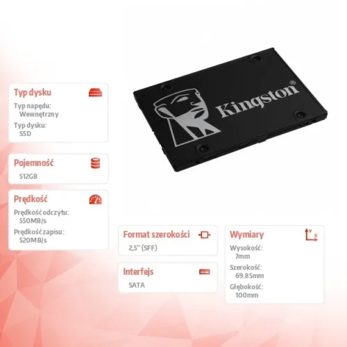 Kingston SSD SKC600 SERIES 512GB SATA3 2.5 550/520 MB/s