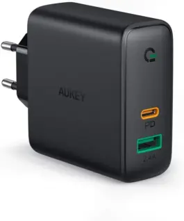 AUKEY PA-D3 мрежово зарядно 2xUSB Power Delivery (1xUSB+1xUSB C) 5.4A 60W Dynamic Detect