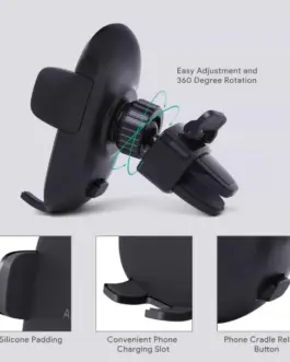 Alternative view of AUKEY HD-C48 Phone Holder for Car Air Vent | 360° rotating and pivoting ball joint