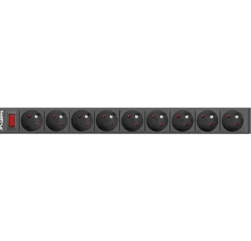 Alternative view of Lanberg Rack power strip PDU 19 inch 1U 16A 9X 230V PL 3m черен
