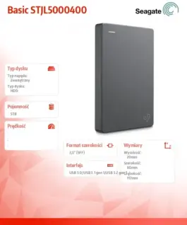 Alternative view of Seagate Drive Basic 5TB 2,5 STJL5000400 сив