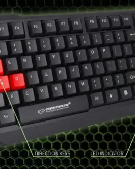 Alternative view of Esperanza Usb клавиатура aspis червен