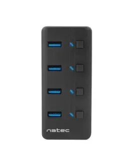 Alternative view of Natec USB Hub 4 Mantis 2 USB 3.0 ports with switch + захранващ блок