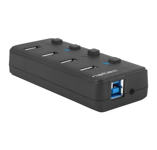 Natec USB Hub 4 Mantis 2 USB 3.0 ports with switch + захранващ блок