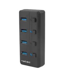Natec USB Hub 4 Mantis 2 USB 3.0 ports with switch + захранващ блок