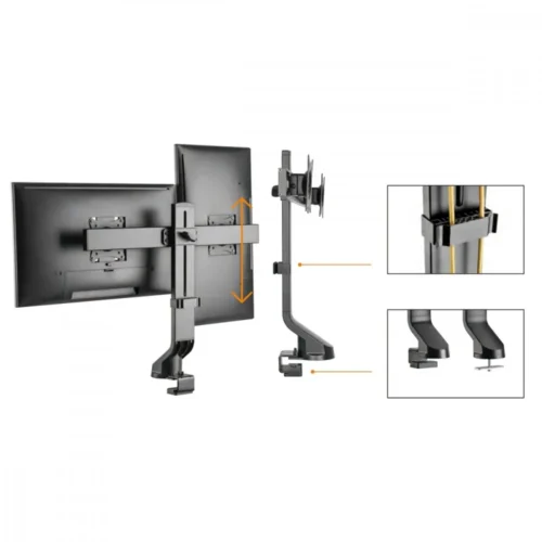 Alternative view of Maclean Double Desk Mount Hanger MC-854
