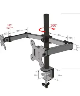 Alternative view of TB Monitor mount two-armed TB-MO2 10-27 inches 10kg VESA 100x100