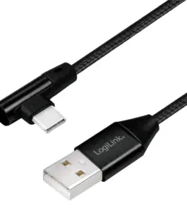 LogiLink USB2.0 кабел USB-A male to USB-C 90 angled male