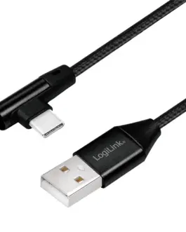 LogiLink USB2.0 кабел USB-A male to USB-C 90 angled male