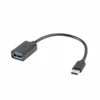 Lanberg адаптер USB C(M)-USB-A (F)2.0 0.15M OTG черен