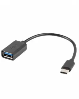 Lanberg адаптер USB C(M)-USB-A (F)2.0 0.15M OTG черен