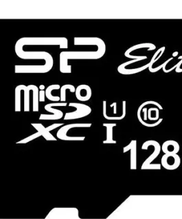 Silicon Power памет card microSDXC Elite 128GB CL10/UHS-1 100/80 MB/s Elite + адаптер
