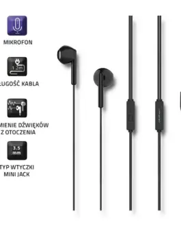 Qoltec слушалки тапи + microphone черен