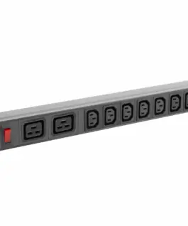 Lanberg Rack PDU 1U PDU-02I1908I-0200-C20-BK 16A 2X C19 8X IEC C13 черен C20