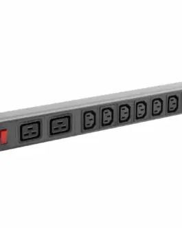 Lanberg Rack PDU 1U PDU-02I1908I-0200-C20-BK 16A 2X C19 8X IEC C13 черен C20